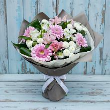 Букет цветов из:  Герберы, Альстромерии и Хризантемы #REPLACE_PRED# Чанах