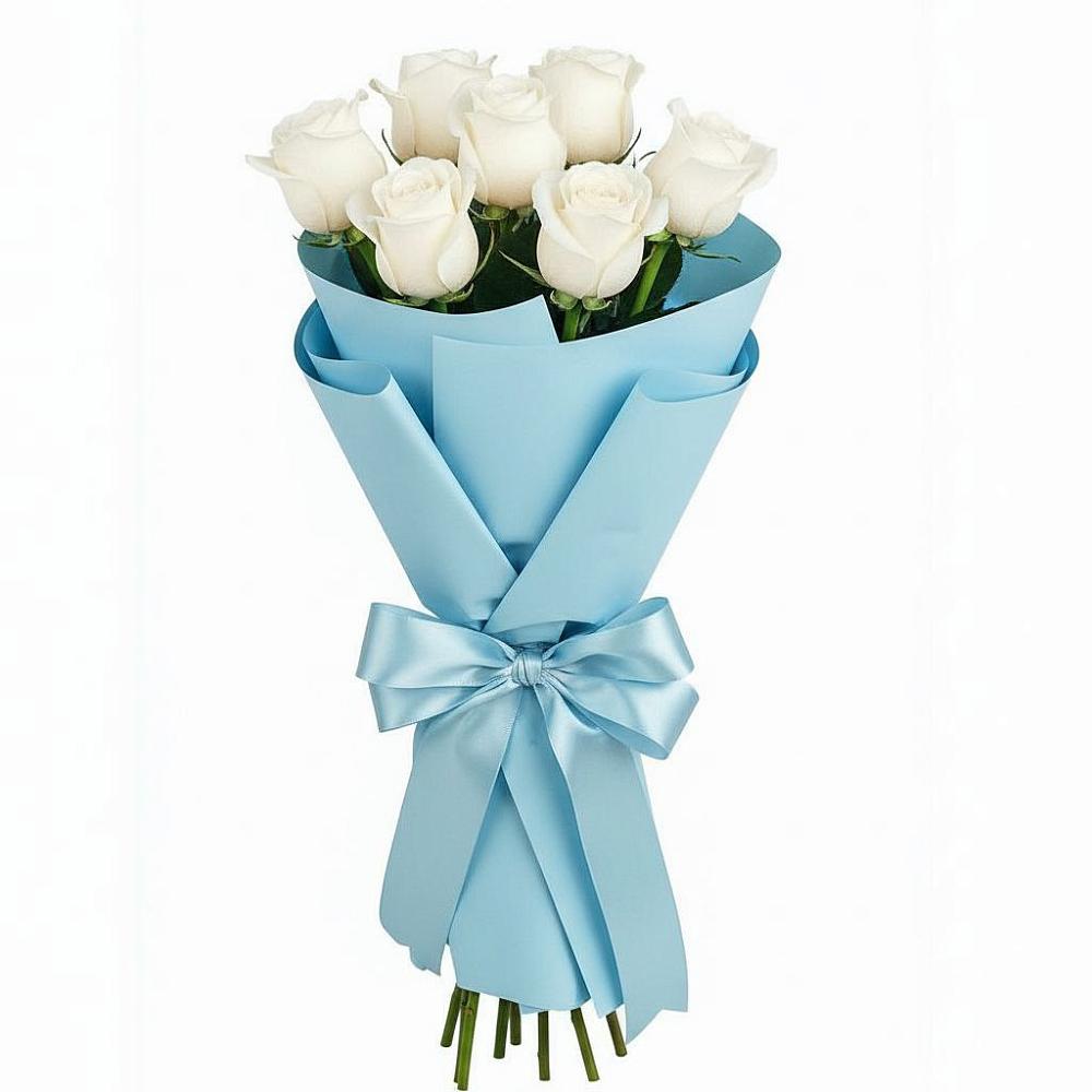 Букет 7 белых роз Проуд в Чанах