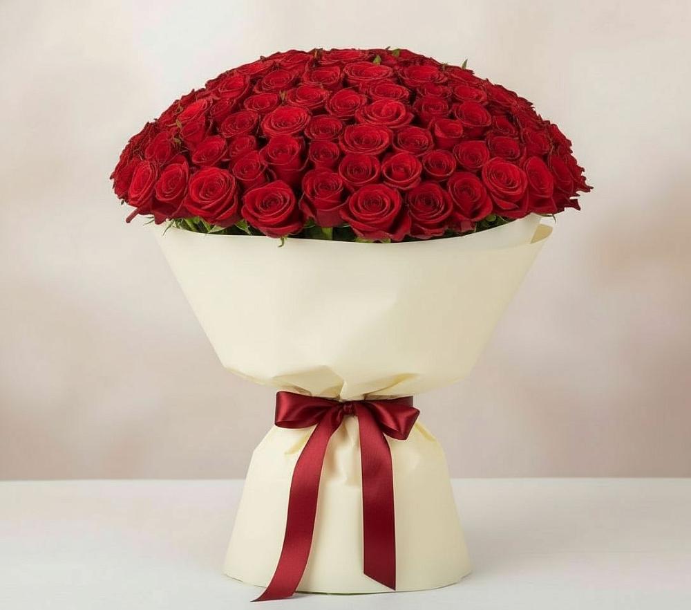 Букет 101 Красная роза Милано в Чанах