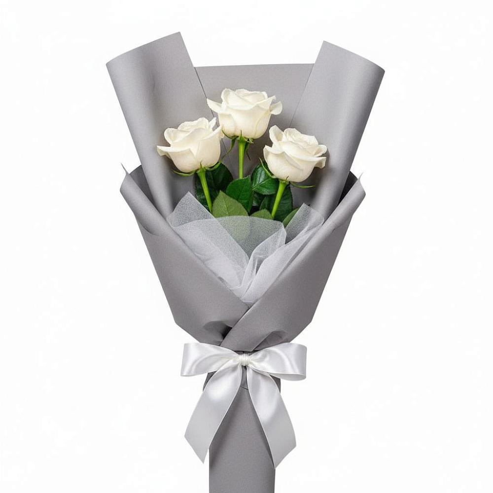 Букет 3 белые розы в Чанах