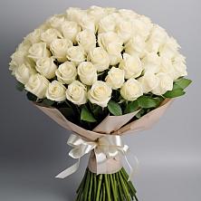 Букет 101 беля роза Белоснежка в Чанах