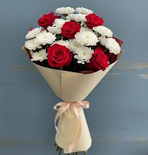 Букет цветов из:  Розы и Хризантемы #REPLACE_PRED# Чанах